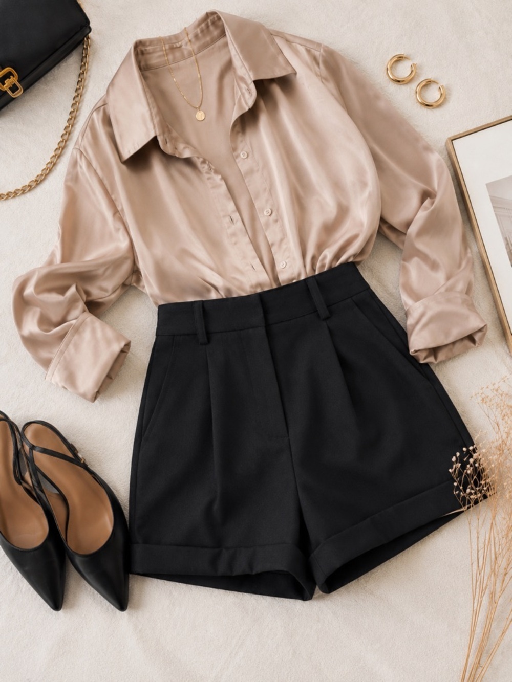 Kittenish Black High-Waisted Tailored Shorts NWT
